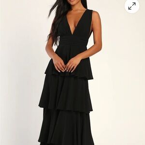 Lulu's Black Layered Maxi Dress